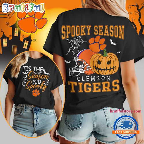 Clemson Tigers 2025 NCAA Halloween Spooky Season Vintage T Shirt
