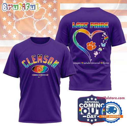 Clemson Tigers 2025 NCAA National Coming Out Day LGBT Pride Unisex 3D Shirt