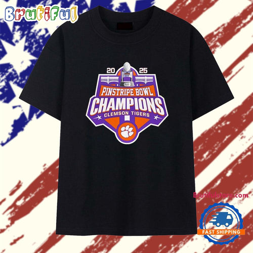 Clemson Tigers 2025 Pinstripe Bowl Champions logo T Shirt