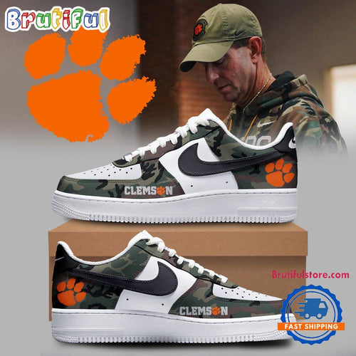 Clemson Tigers Football Special 2024 Veterans Military Appreciation Air Force 1 Shoes Sneaker