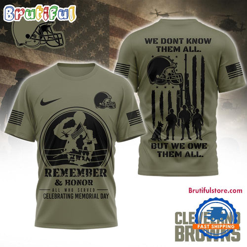 Cleveland Browns 2026 NFL Celebrating Memorial Day Limited 3D Shirt