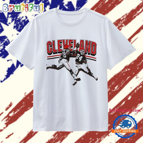 Cleveland Browns Football Webster Slaughter and Reggie Langhorne High Five T Shirt