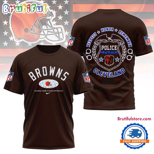 Cleveland Browns National Thank a Police Officer Day Unisex 3D Shirt