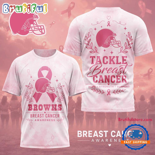 Cleveland Browns NFL Hope Strength Support Breast Cancer Limited 3D Shirt