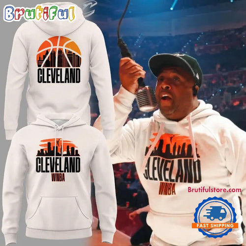Cleveland Cavaliers WNBA Cream Skyline Hoodie Shirt