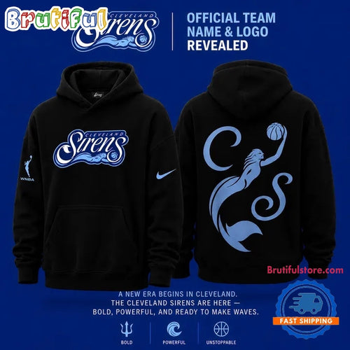 Cleveland Sirens 2028 WNBA Primary Logo Black Hoodie