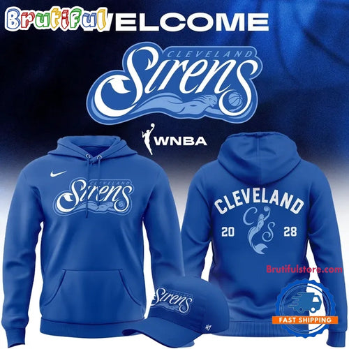 Cleveland Sirens 2028 WNBA Primary Logo Blue Hoodie T-Shirt