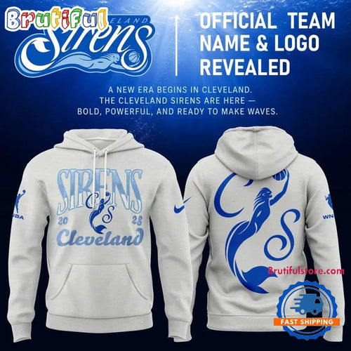 Cleveland Sirens 2028 WNBA Primary Logo Sky High Cream Hoodie