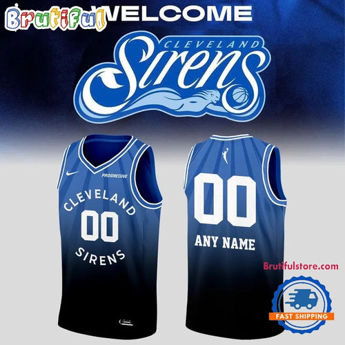 Cleveland Sirens Primary Logo Custom Name And Number Basketball Jersey