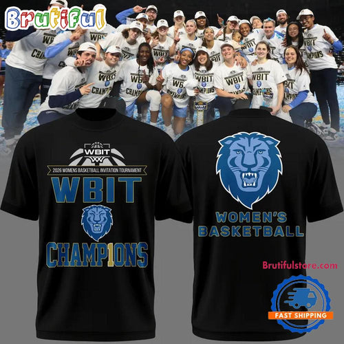 Columbia Lions Women’s Basketball 2026 WBIT CHAMPIONS Black T Shirt