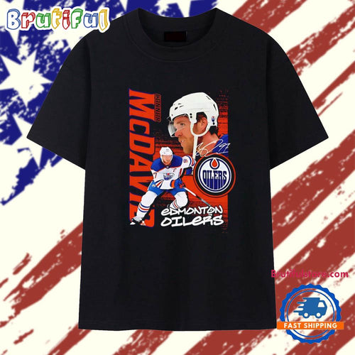 Connor McDavid Edmonton Oilers signature graphic T Shirt