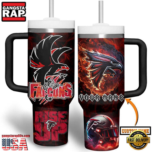 NFL Custom Name Atlanta Falcons Tumbler 40oz With Handle