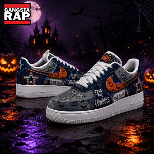 Dallas Cowboys NFL Fear The Team Halloween Air Force 1 Shoes Sneakers