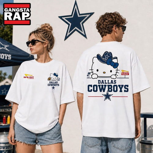 Dallas Cowboys NFL Kitty Burger Game Day Unisex 3D Shirt, Football New Design Shirt