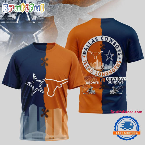 Dallas Cowboys NFL x Texas Longhorns NCAA Limited Edition 3D Shirt