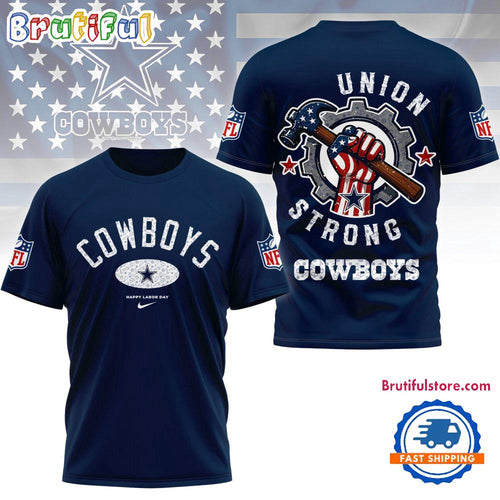 Dallas Cowboys Union Strong Labor Day All Over Print Shirt