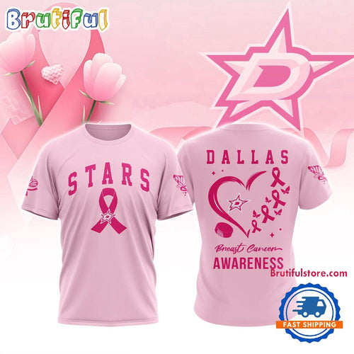 Dallas Stars 2025 NHL Pink Breast Cancer Awareness All Over Print Shirt