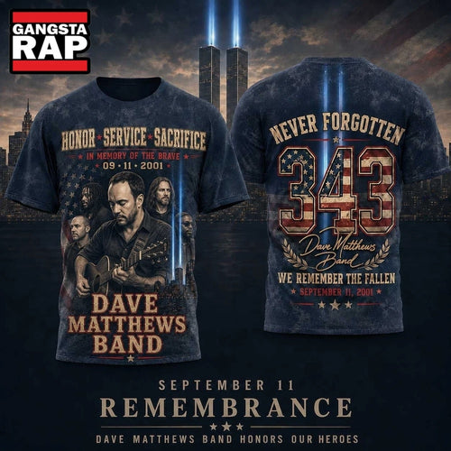 Dave Matthews Band September 11 343 Tribute Twin Towers Remembrance 3D Shirt