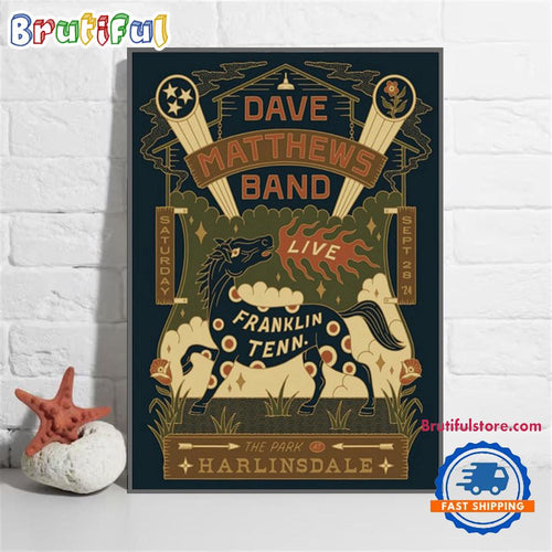 Dave Matthews Band September 28 2024 Live In The Park Harlinsdale Franklin TN Tour Wall Art Poster Canvas