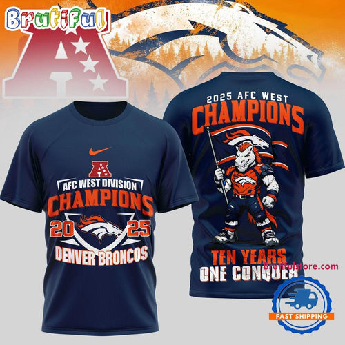 Denver Broncos 2025 NFL AFC West Champions Special New Design 3D Shirt