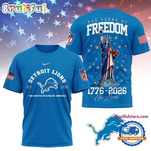 Detroit Lions NFL 250 Years of American Freedom Limited Edition 3D Shirt
