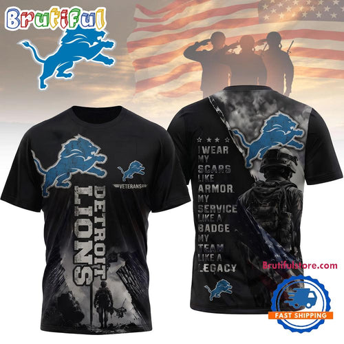 Detroit Lions NFL Veterans Legacy Team New Design 3D Shirt