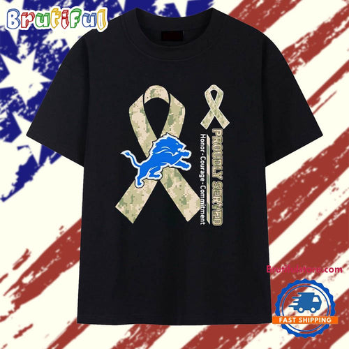 Detroit Lions Proudly Served Honor Courage Commitment T Shirt