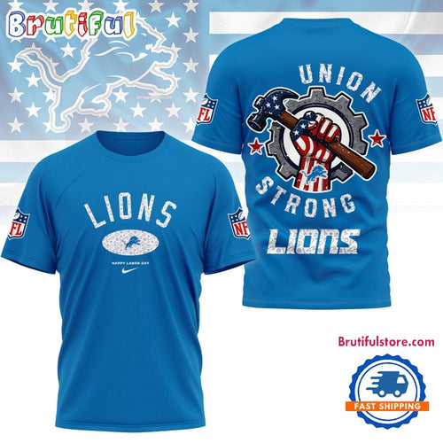 Detroit Lions Union Strong Labor Day All Over Print Shirt