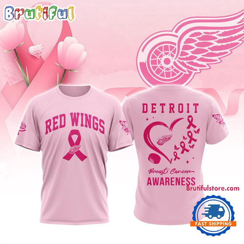 Detroit Red Wings 2025 NHL Pink Breast Cancer Awareness All Over Print Shirt