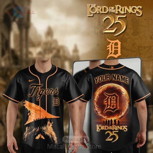 Detroit Tigers Lord of the Rings 25th Anniversary Custom Baseball Jersey