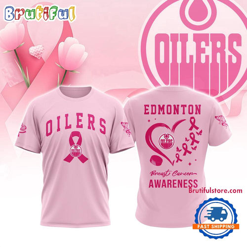 Edmonton Oilers 2025 NHL Pink Breast Cancer Awareness All Over Print Shirt