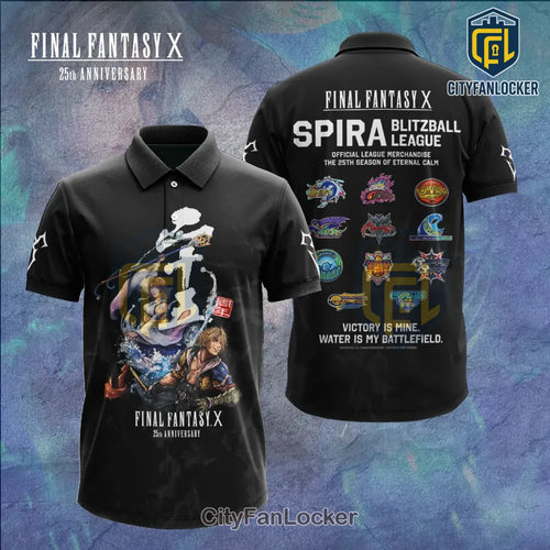 Final Fantasy X 25th Anniversary Spira Blitzball Polo Shirt