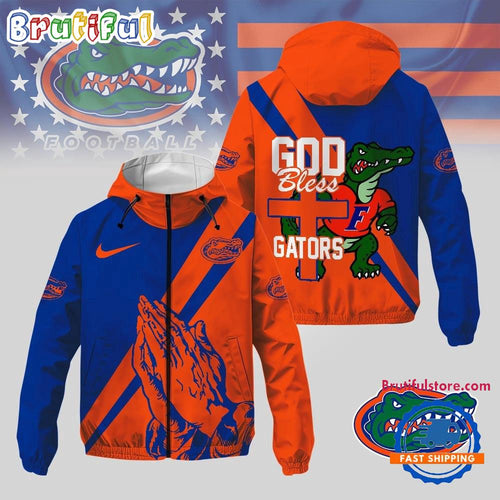 Florida Gators 2025 NCAA God Bless My Team Windbreaker Jacket