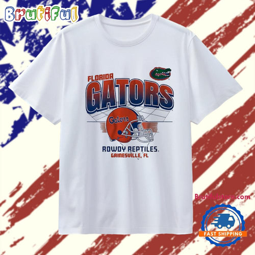 Florida Gators Football Rowdy Reptiles Gainesville Helmet Grid T Shirt