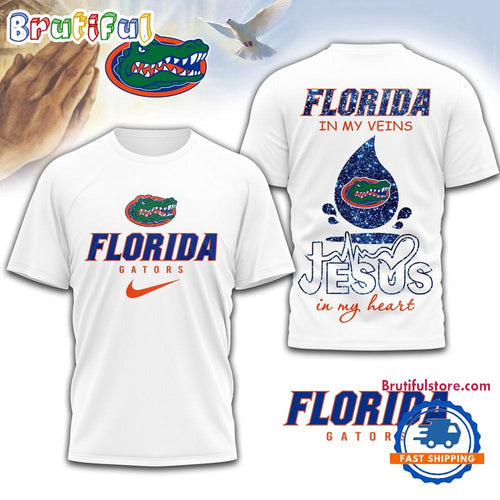 Florida Gators Jesus In My Heart Unissex 3D Shirt