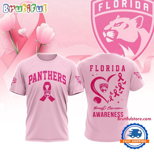 Florida Panthers 2025 NHL Pink Breast Cancer Awareness All Over Print Shirt