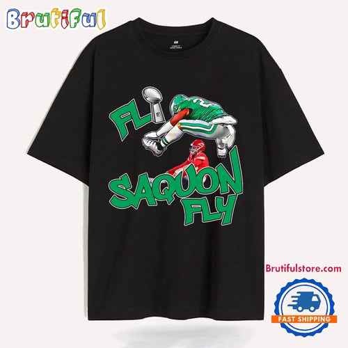Fly Saquon Fly Eagles Saquon Barkley Super Bowl Lix Parody T Shirt