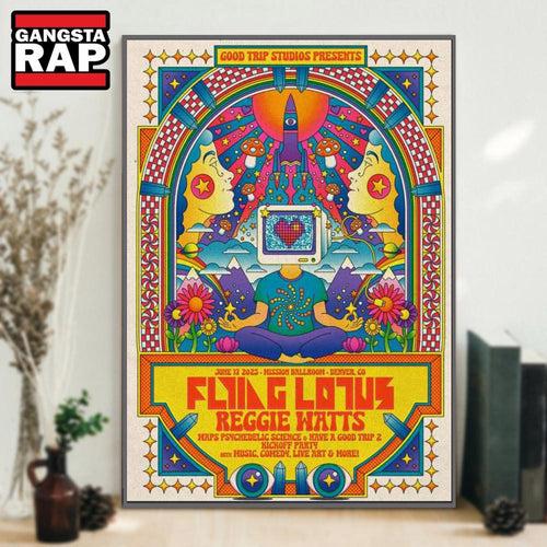 Flying Lotus And Reggie Watts Mission Ballroom Denver, CO June 17 2025 Concert Poster Canvas Art