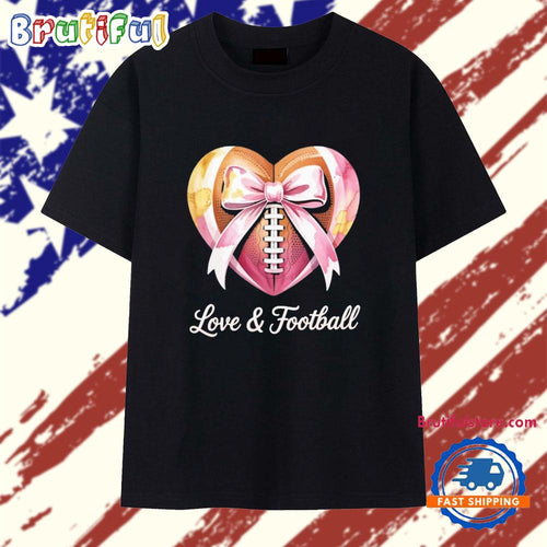 Funny Love Football Oversized 2025 T Shirt