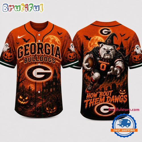Georgia Bulldogs NCAA Haunted Night Halloween Baseball Jersey Shirt