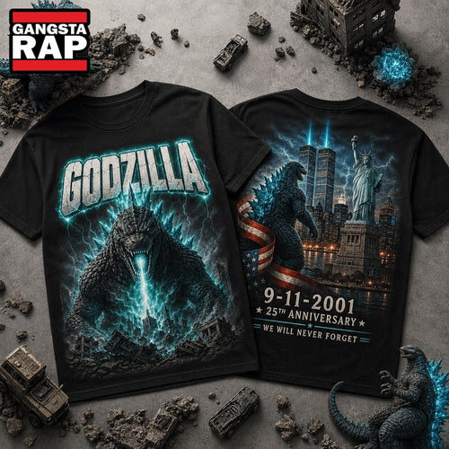 Godzilla 911 Memorial 25th Anniversary 3D Shirt Hoodie T-Shirt