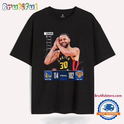 Golden State Warriors Win 114-102 New York Knicks 2025 NBA Gameday Final Score T Shirt
