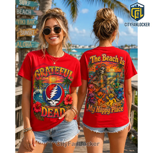 Grateful Dead Red Beach Tie Dye T-Shirt