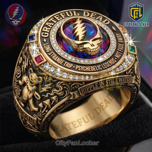 Grateful Dead Steal Your Face Gold Plated Ring