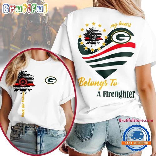 Green Bay Packers 2026 NFL My Heart Belongs To A Firefighter Unisex T Shirt