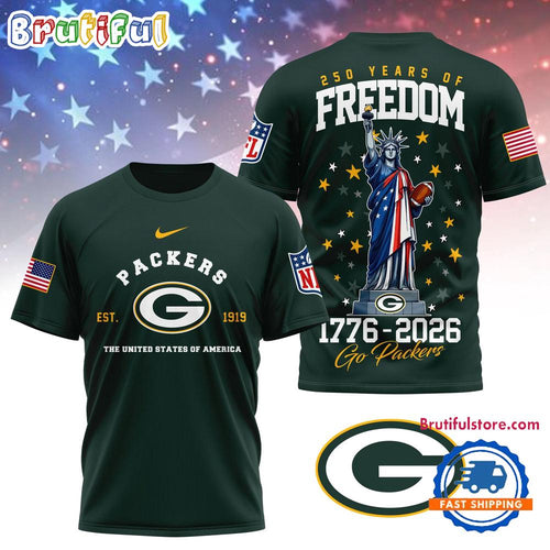 Green Bay Packers NFL 250 Years of American Freedom Limited Edition 3D Shirt