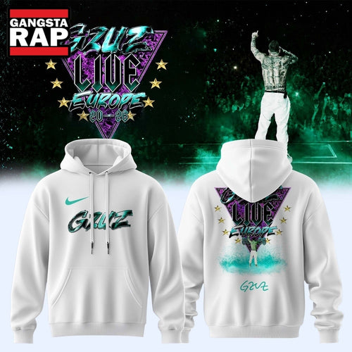 GZUZ LIVE EUROPE TOUR 2026 Signed White Hoodie T-Shirt