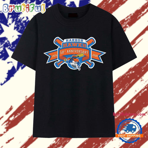 Harbor Hawks 50th Anniversary 1976 2026 Baseball Team T Shirt
