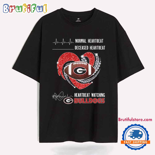 Heartbeat Watching Georgia Bulldogs 2025 New T Shirt