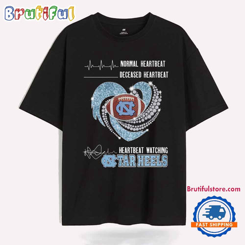Heartbeat Watching North Carolina Tar Heels 2025 New T Shirt